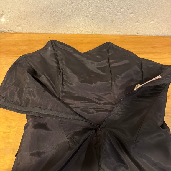 Vintage | 1980's Nadine LBD Black Strapless Cocktail Dress Size 7/8 - Picture 12 of 14